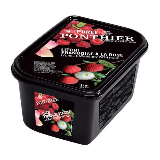Piure Litchi, zmeura si trandafir, Ponthier,1 kg